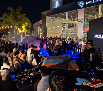 Blue-lit Polaris night event